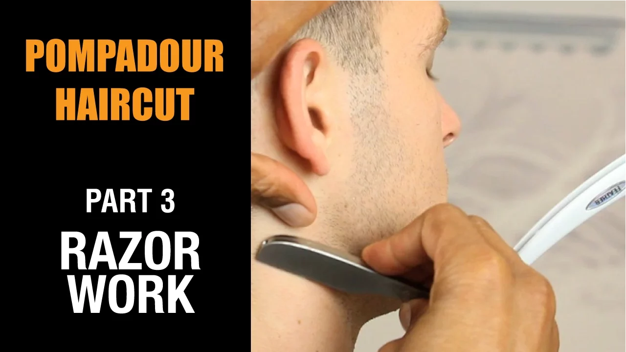 Men's Pompadour Haircut - Razor Work Part 3