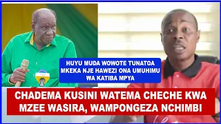 CHADEMA KUSINI WAMSHUKIA VIKALI MZEE WASIRA, WASEMA NCHIMBI AMEAMUA KUTUBU DHAMBI ZAKE