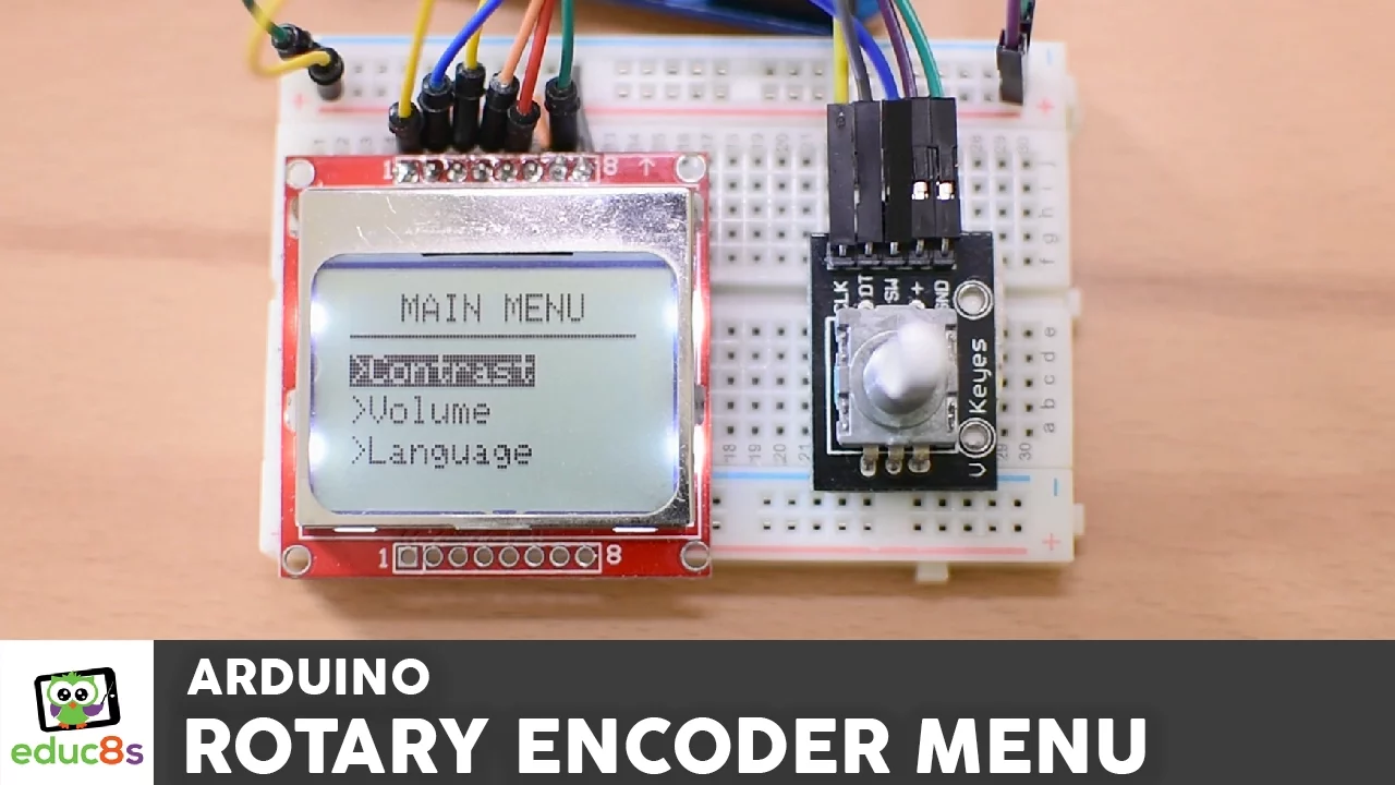 Arduino Menu Tutorial with a Rotary Encoder and a Nokia 5110 LCD display.