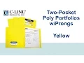 Two-Pocket Heavyweight Poly Portfolio Folder with Prongs Yellow - C-Line Products 33966
