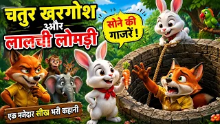 चतुर खरगोश ने लालची लोमड़ी को सिखाया सबक 🐰🦊 | सोने की गाजर का झूठ | मजेदार हिंदी कार्टून कहानी। 