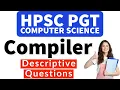 Compiler Design Descriptive Questions HPSC PGT Computer Science study material NVS