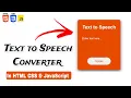 How To Make Text To Voice Converter Using JavaScript Text To Speech Generator Codeflix