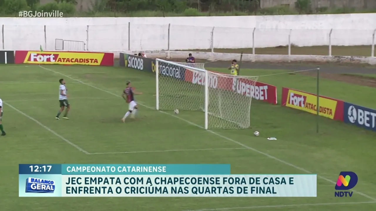 JEC empata com a Chapecoense fora de casa e enfrenta o Criciúma nas quartas de final