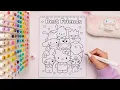 Satisfying Coloring with Alcohol Markers Sanrio Best Friends