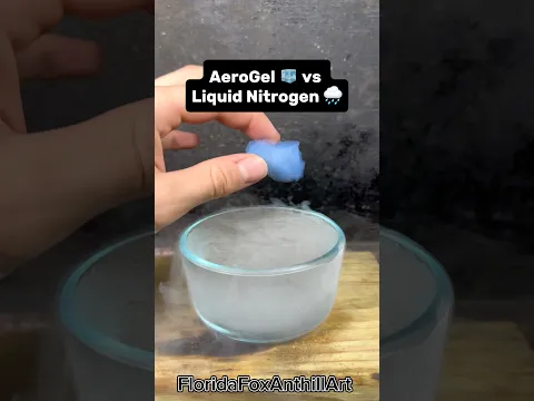 AeroGel 🧊 vs Liquid Nitrogen 🌧️ #satisfying #Experiment #ASMR #Science #LiquidNitrogen