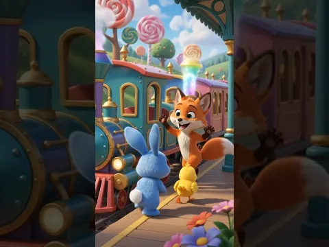 The Rainbow Train Adventure 🌈🚂 | A Magical Kids Story #shorts #kidsfilm #childrensfilm #kidscontent