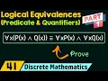 Logical Equivalences Involving Predicates Quantifiers Part 1