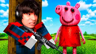 Sobreviví a PEPPA PIG MALDITA con ARMAS en MINECRAFT.