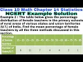 Class 10 chapter 14 Statistics NCERT Example 2 Mathematics NCERT Solution CBSE Statistics