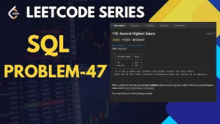 176 Second Highest Salary SQL LeetCode