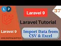Import data from Excel and CSV in laravel Laravel 9 Laravel tutorial Learning Points