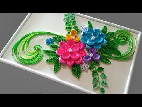 Download MP3 making beautifull handmade paper flower for home / diy beautifull quilling design / handmade work