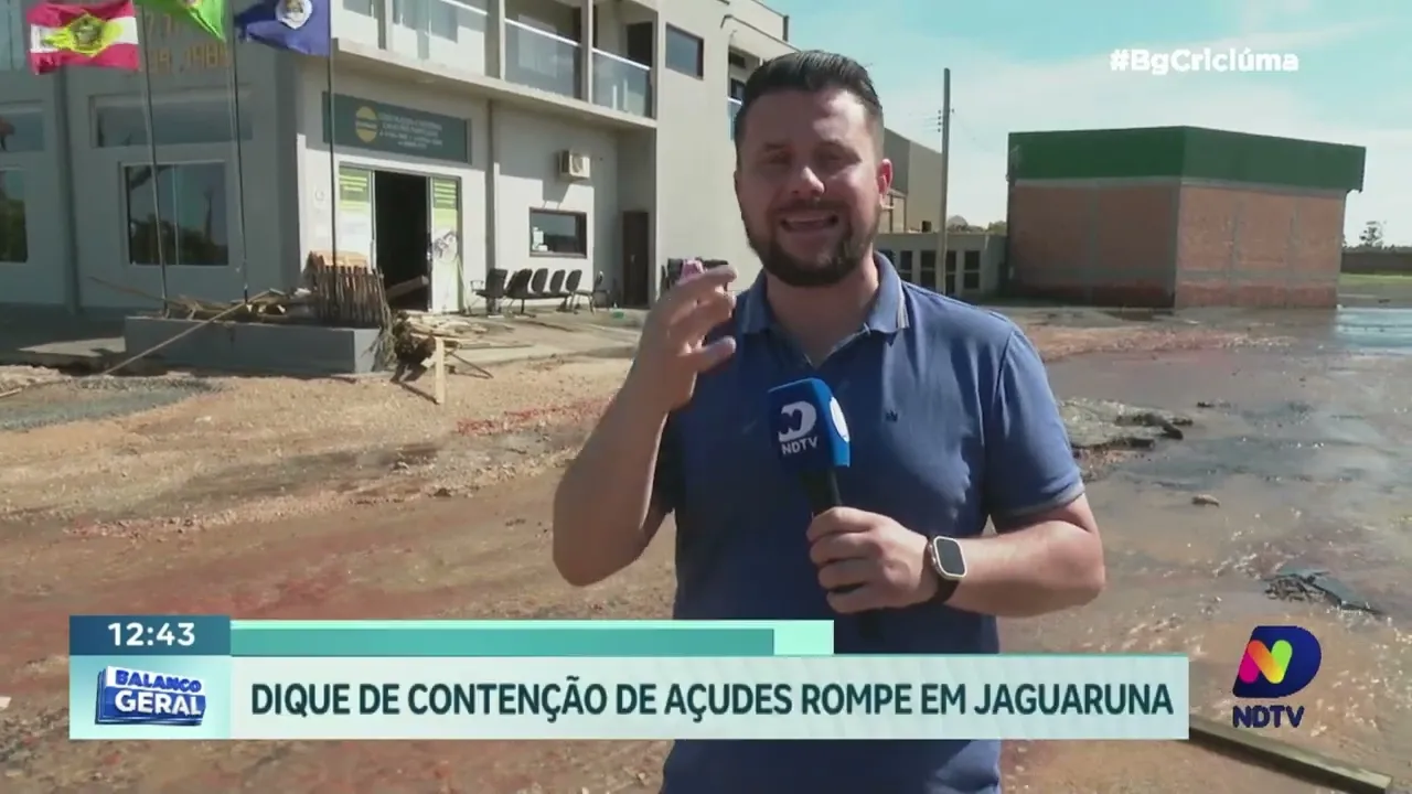 Dique de contenção de açudes rompe e alaga parte de comunidade de Jaguaruna
