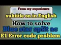 How to solve blue star split ac E1 Error code problem blue star split ac E1 error code problem