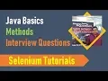 6E Java Basics for Selenium - Methods