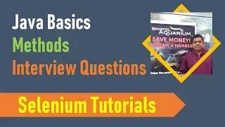 6E Java Basics for Selenium - Methods