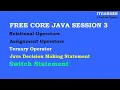 Core Java Session 3 relational operator Ternary operator if and switch statement
