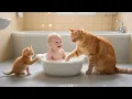 Mom Cat Rescues Abandoned Baby 👶 Nurses \u0026 Waits for Mom | Heartwarming Tales ❤️#cat #cute