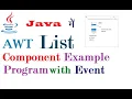 AWT List Example Program with Event Handling in Java