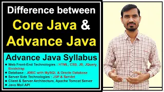Difference between Core Java and Advance Java Advance Java Syllabus by Deepak