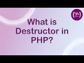 Destructor in PHP Destructor in PHP in Hindi Destructor in PHP PHP Destructor
