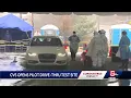 CVS location testing drive-thru COVID-19 screening for 1st responders