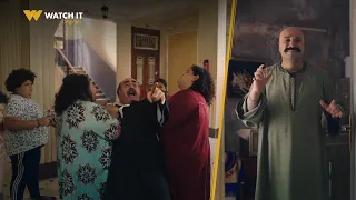 على باب العمارة عوض مالحقش ينقذ المعلم منصور من هجوم فتحية وتهاني بعيالهم 