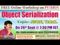 FREE Online Workshop on PYTHON Object Serialization by DURGA Sir