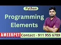 Programming Elements in Python By Srinivas Ameerpet Technologies