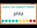 Guess the Correct Word Word Game 4 letters Unscramble Letters to Find Words Agent Quiz