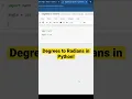 Degrees to Radians in Python