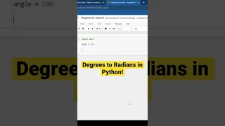 Degrees to Radians in Python