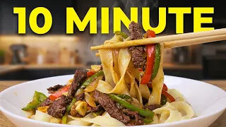 Better Than Takeout! Wok-Fried Beef Noodles 10 MINUTE