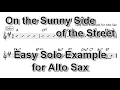 Download Lagu On the Sunny Side of the Street - Easy Solo Example for Alto Sax