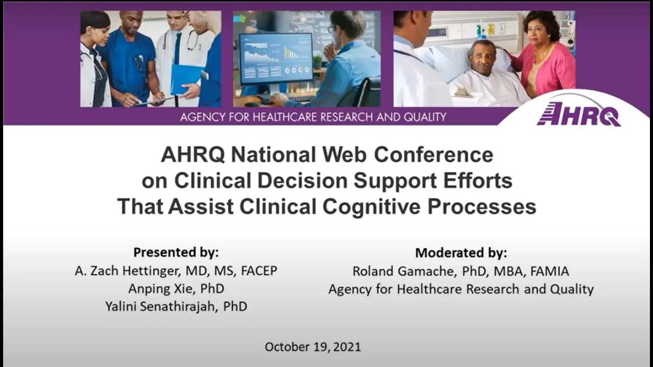 Clinical Decision Support Efforts that Assist Clinical Cognitive Processes:  National Web Conference
