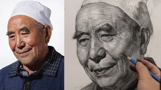 Realistic Portrait Sketch | Elderly Man in Pencil