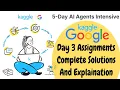 Day 3 Full Assignments Solutions Google kaggle AI Agents Context Engineering Sessions Memory
