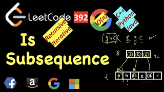 Is Subsequence LeetCode 392 C Java Python Recursive and Iterative 100 Watch complete