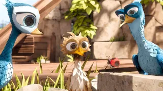 طائر صغير وحيد بيضحك علي مجموعه طيور وبيقنعهم انه يعرف الطريق لافريقيا ملخص فيلم Yellowbird 