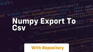 numpy export to csv