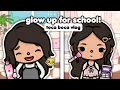 AESTHETIC GLOW UP for Back to SCHOOL hair makeup shopping Toca Boca Roleplay