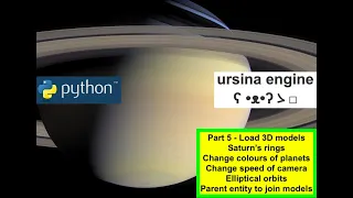 Python tutorial load 3D model for Saturn s rings - solar system