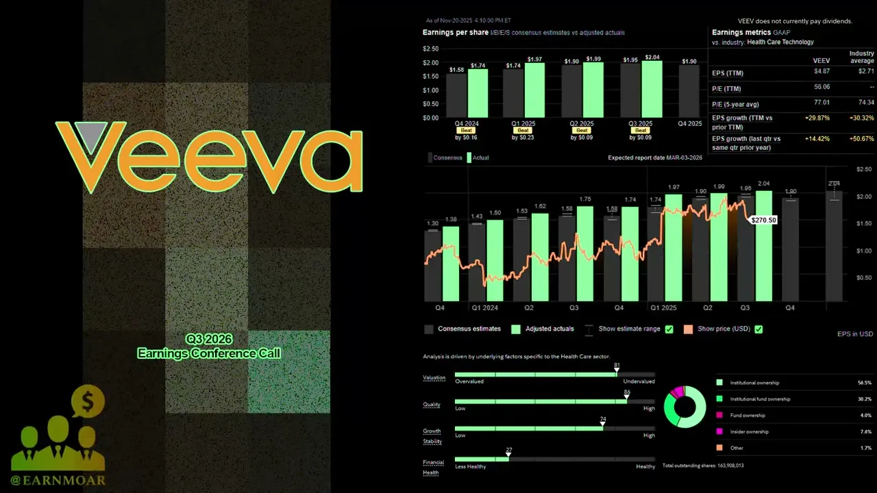 $VEEV Veeva Systems Q3 2026 Earnings Conference Call