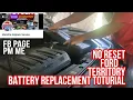 FORD TERRITORY NO RESET BATTERY REPLACEMENT