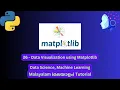 Data Science ML 26 - Data Visualization Using Matplotlib Malayalam
