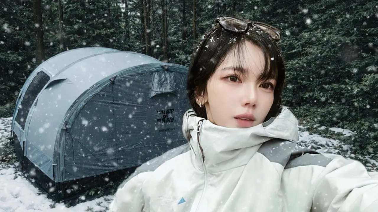 ❄️눈 내리는 숲 속 혼자 보낸 마지막 설중캠핑｜두쫀쿠 가고 봄동 비빔밥이 왔다🥬｜장작소리🪵｜솔로 캠핑 브이로그 썸네일