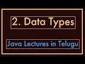 Data Types Java lectures in Telugu