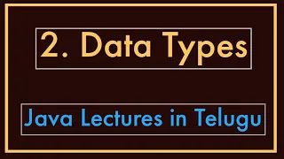 Data Types Java lectures in Telugu