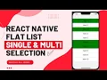 React Native Flatlist Selection Single Multi Easy Explanation Hindi Engineer Codewala
